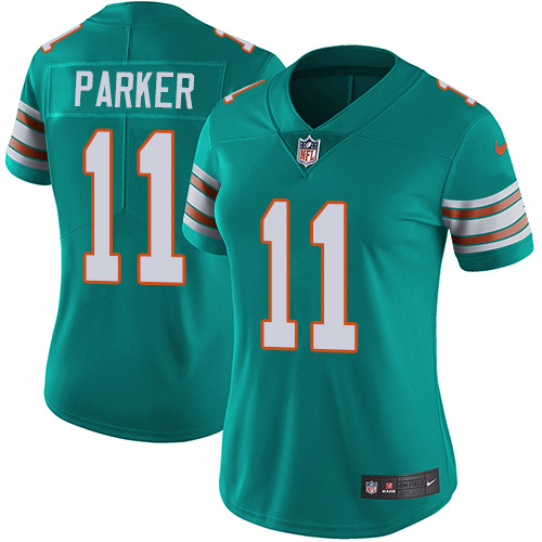 Nike Dolphins #11 DeVante Parker Aqua Green Alternate Women's Stitched NFL Vapor Untouchable Limited Jersey