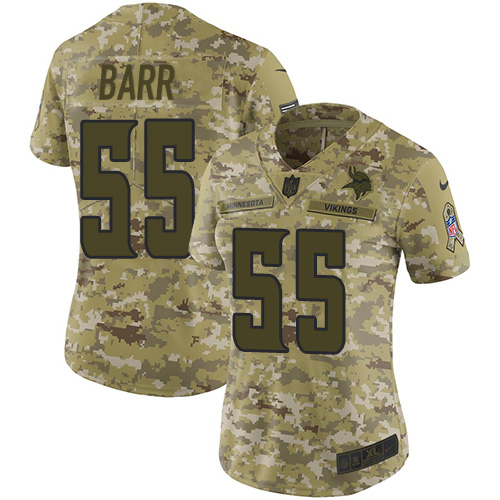 Nike Vikings #55 Anthony Barr Camo Women's Stitched NFL Limited 2018 Salute to Service Jersey
