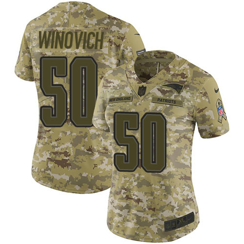 Nike Patriots #50 Chase Winovich Camo Women's Stitched NFL Limited 2018 Salute to Service Jersey Nike Patriots #50 Chase Winovich Camo Women's Stitched NFL Limited 2018 Salute to Service Jersey