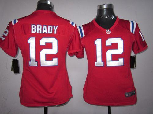 Nike Patriots #12 Tom Brady Red Alternate Women's Stitched NFL Elite Jersey Nike Patriots #12 Tom Brady Red Alternate Women's Stitched NFL Elite Jersey