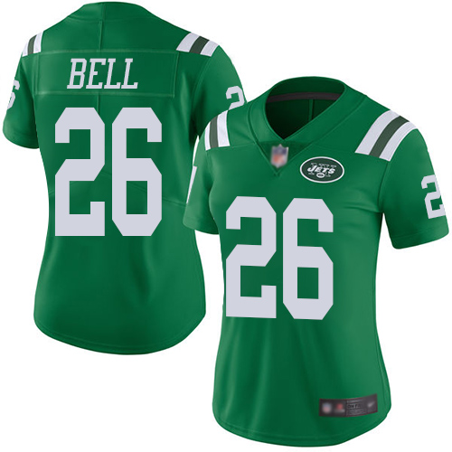 Nike Jets #26 Le'Veon Bell Green Women's Stitched NFL Limited Rush Jersey Nike Jets #26 Le'Veon Bell Green Women's Stitched NFL Limited Rush Jersey