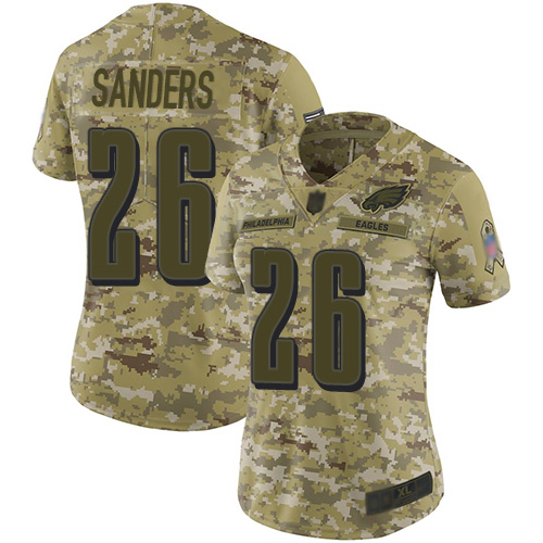 Nike Eagles #26 Miles Sanders Camo Women's Stitched NFL Limited 2018 Salute to Service Jersey Nike Eagles #26 Miles Sanders Camo Women's Stitched NFL Limited 2018 Salute to Service Jersey