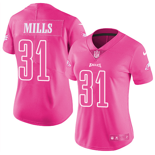Nike Eagles #31 Jalen Mills Pink Women's Stitched NFL Limited Rush Fashion Jersey Nike Eagles #31 Jalen Mills Pink Women's Stitched NFL Limited Rush Fashion Jersey