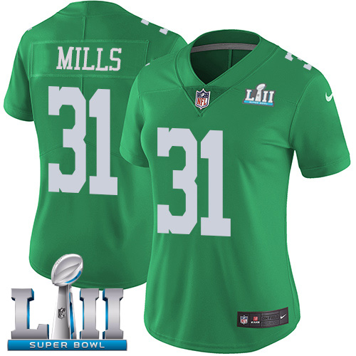 Nike Eagles #31 Jalen Mills Green Super Bowl LII Women's Stitched NFL Limited Rush Jersey Nike Eagles #31 Jalen Mills Green Super Bowl LII Women's Stitched NFL Limited Rush Jersey