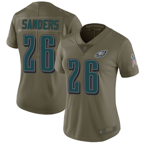 Nike Eagles #26 Miles Sanders Olive Women's Stitched NFL Limited 2017 Salute to Service Jersey Nike Eagles #26 Miles Sanders Olive Women's Stitched NFL Limited 2017 Salute to Service Jersey
