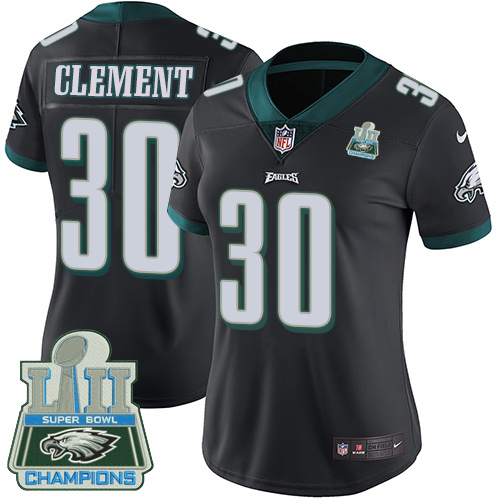 Nike Eagles #30 Corey Clement Black Alternate Super Bowl LII Champions Women's Stitched NFL Vapor Untouchable Limited Jersey Nike Eagles #30 Corey Clement Black Alternate Super Bowl LII Champions Women's Stitched NFL Vapor Untouchable Limited Jersey