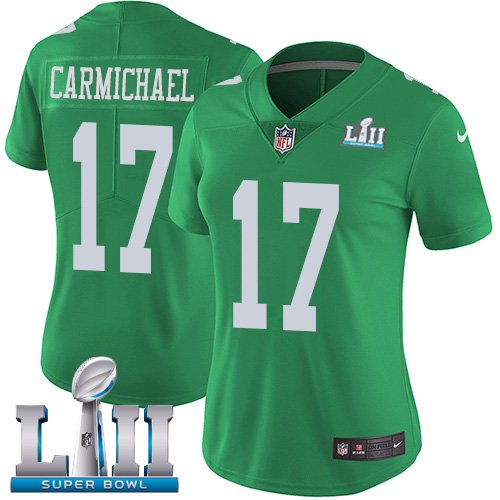Nike Eagles #17 Harold Carmichael Green Super Bowl LII Women's Stitched NFL Limited Rush Jersey Nike Eagles #17 Harold Carmichael Green Super Bowl LII Women's Stitched NFL Limited Rush Jersey