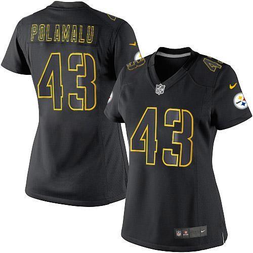 Nike Steelers #43 Troy Polamalu Black Impact Women's Stitched NFL Limited Jersey Nike Steelers #43 Troy Polamalu Black Impact Women's Stitched NFL Limited Jersey
