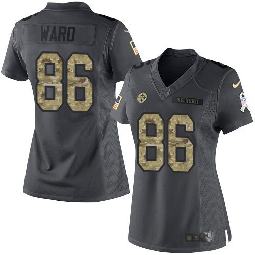 Nike Steelers #86 Hines Ward Black Women's Stitched NFL Limited 2016 Salute to Service Jersey Nike Steelers #86 Hines Ward Black Women's Stitched NFL Limited 2016 Salute to Service Jersey