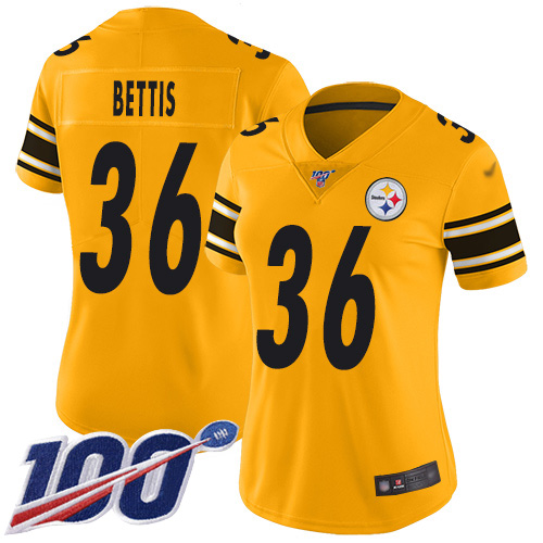 Nike Steelers #36 Jerome Bettis Gold Women's Stitched NFL Limited Inverted Legend 100th Season Jersey Nike Steelers #36 Jerome Bettis Gold Women's Stitched NFL Limited Inverted Legend 100th Season Jersey