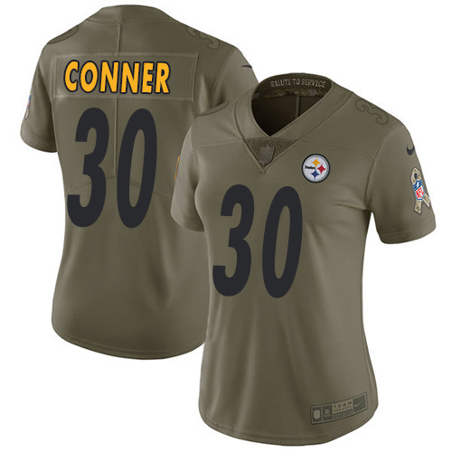 Nike Steelers #30 James Conner Olive Women's Stitched NFL Limited 2017 Salute to Service Jersey Nike Steelers #30 James Conner Olive Women's Stitched NFL Limited 2017 Salute to Service Jersey