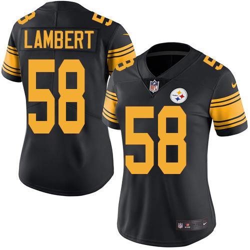 Nike Steelers #58 Jack Lambert Black Women's Stitched NFL Limited Rush Jersey Nike Steelers #58 Jack Lambert Black Women's Stitched NFL Limited Rush Jersey