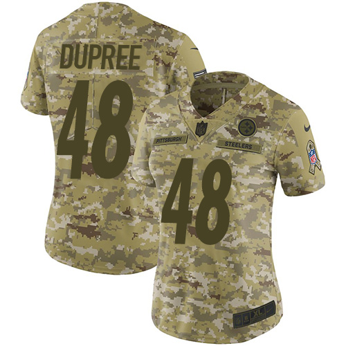 Nike Steelers #48 Bud Dupree Camo Women's Stitched NFL Limited 2018 Salute to Service Jersey Nike Steelers #48 Bud Dupree Camo Women's Stitched NFL Limited 2018 Salute to Service Jersey