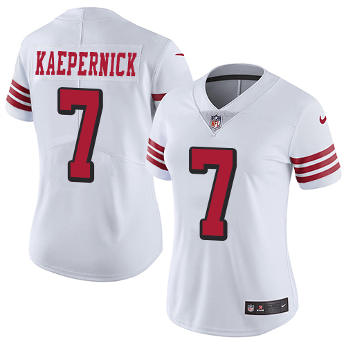 Nike 49ers #7 Colin Kaepernick White Rush Women's Stitched NFL Vapor Untouchable Limited Jersey Nike 49ers #7 Colin Kaepernick White Rush Women's Stitched NFL Vapor Untouchable Limited Jersey