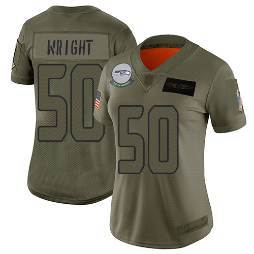 Nike Seahawks #50 K.J. Wright Camo Women's Stitched NFL Limited 2019 Salute to Service Jersey Nike Seahawks #50 K.J. Wright Camo Women's Stitched NFL Limited 2019 Salute to Service Jersey