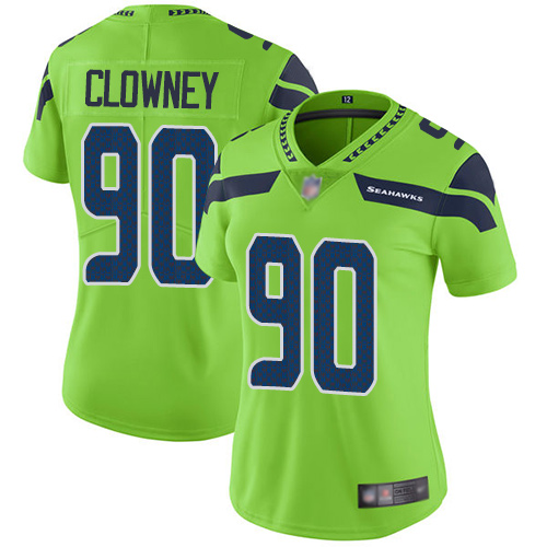 Nike Seahawks #90 Jadeveon Clowney Green Women's Stitched NFL Limited Rush Jersey Nike Seahawks #90 Jadeveon Clowney Green Women's Stitched NFL Limited Rush Jersey