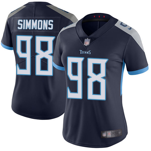 Nike Titans #98 Jeffery Simmons Navy Blue Team Color Women's Stitched NFL Vapor Untouchable Limited Jersey Nike Titans #98 Jeffery Simmons Navy Blue Team Color Women's Stitched NFL Vapor Untouchable Limited Jersey
