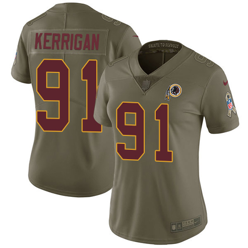 Nike Redskins #91 Ryan Kerrigan Olive Women's Stitched NFL Limited 2017 Salute to Service Jersey Nike Redskins #91 Ryan Kerrigan Olive Women's Stitched NFL Limited 2017 Salute to Service Jersey