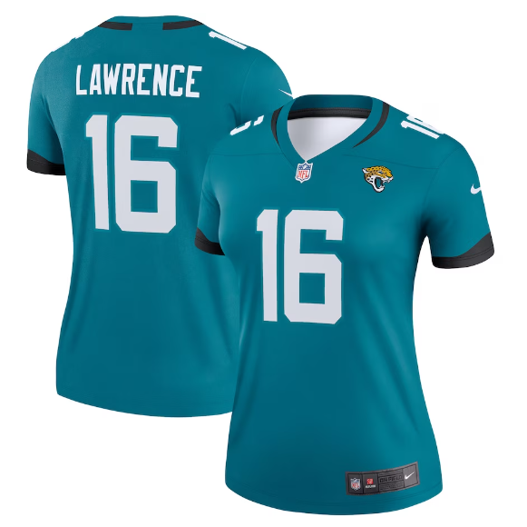 Jaguars #16 Trevor Lawrence Teal Blue Women's Stitched Vapor Jersey