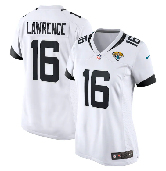 Jaguars #16 Trevor Lawrence White Team Color Women's Stitched Game Jersey