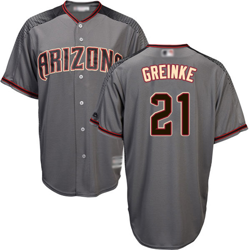 Diamondbacks #21 Zack Greinke Gray Road Women's Stitched MLB Jersey Diamondbacks #21 Zack Greinke Gray Road Women's Stitched MLB Jersey