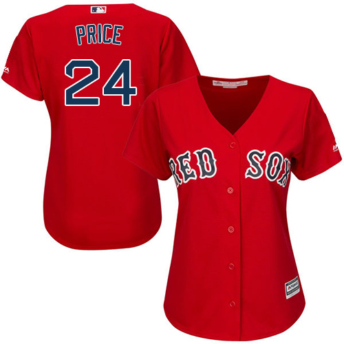 Red Sox #24 David Price Red Alternate Women's Stitched MLB Jersey Red Sox #24 David Price Red Alternate Women's Stitched MLB Jersey