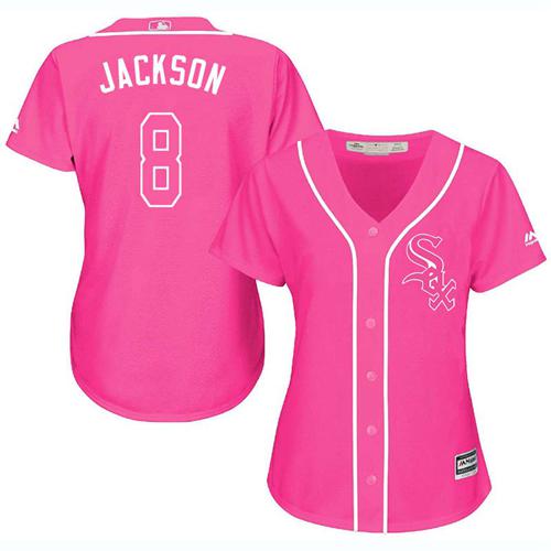 White Sox #8 Bo Jackson Pink Fashion Women's Stitched MLB Jersey White Sox #8 Bo Jackson Pink Fashion Women's Stitched MLB Jersey