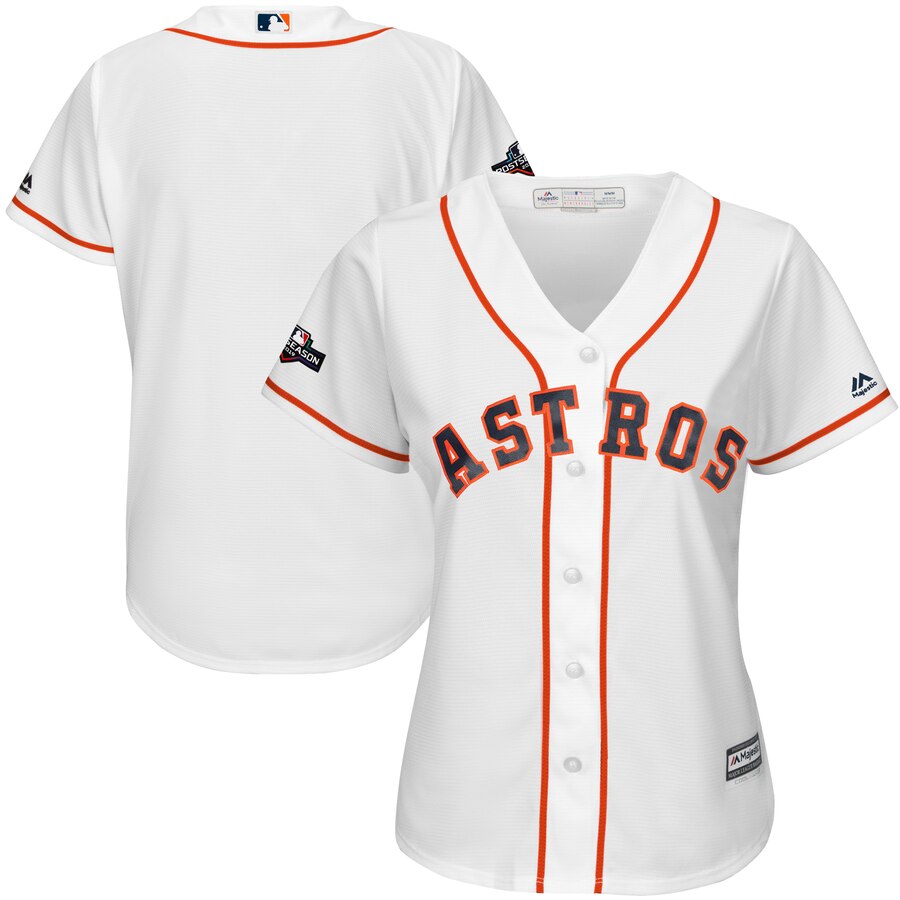 Houston Astros Majestic Women's 2019 Postseason Official Cool Base Team Jersey White