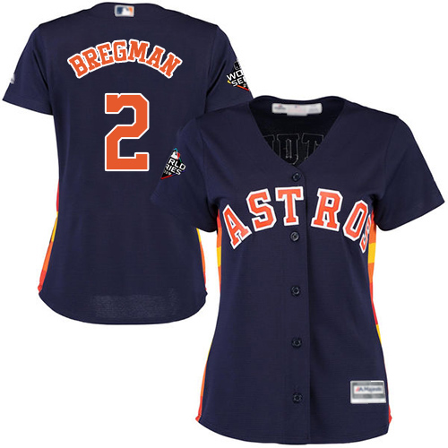 Astros #2 Alex Bregman Navy Blue Alternate 2019 World Series Bound Women's Stitched MLB Jersey Astros #2 Alex Bregman Navy Blue Alternate 2019 World Series Bound Women's Stitched MLB Jersey
