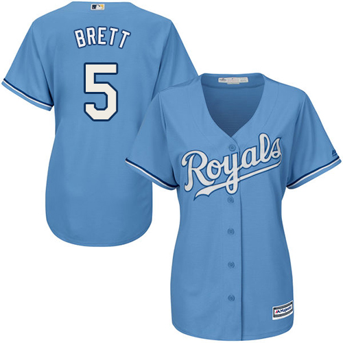 Royals #5 George Brett Light Blue Alternate Women's Stitched MLB Jersey Royals #5 George Brett Light Blue Alternate Women's Stitched MLB Jersey