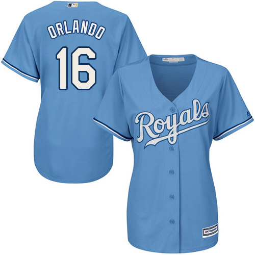 Royals #16 Paulo Orlando Light Blue Alternate Women's Stitched MLB Jersey Royals #16 Paulo Orlando Light Blue Alternate Women's Stitched MLB Jersey