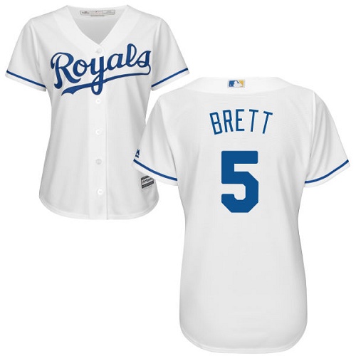 Royals #5 George Brett White Home Women's Stitched MLB Jersey Royals #5 George Brett White Home Women's Stitched MLB Jersey