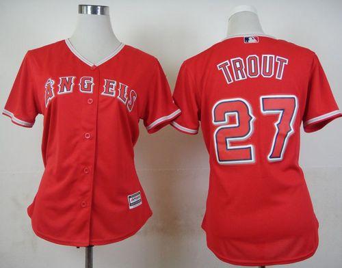 Angels #27 Mike Trout Red Alternate Women's Stitched MLB Jersey Angels #27 Mike Trout Red Alternate Women's Stitched MLB Jersey