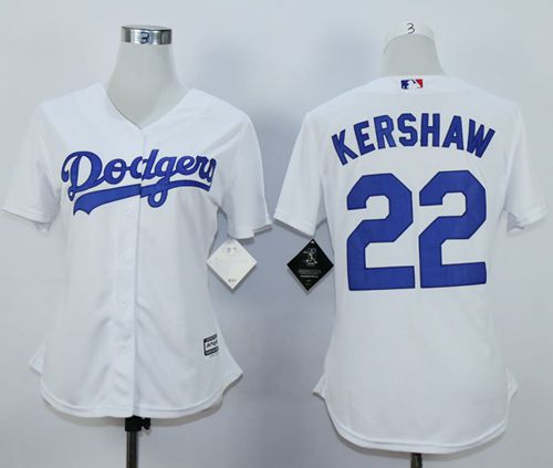 Dodgers #22 Clayton Kershaw White Women's Fashion Stitched MLB Jersey Dodgers #22 Clayton Kershaw White Women's Fashion Stitched MLB Jersey