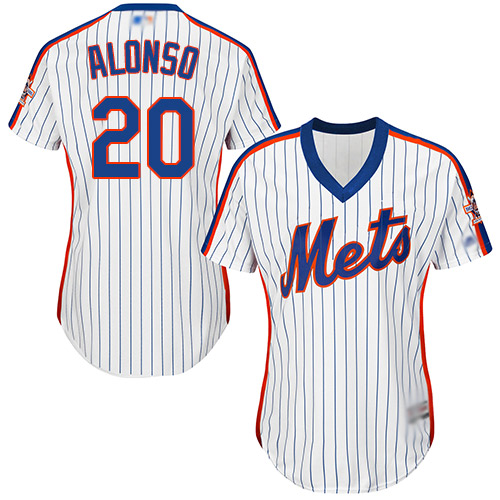 Mets #20 Pete Alonso White(Blue Strip) Alternate Women's Stitched MLB Jersey Mets #20 Pete Alonso White(Blue Strip) Alternate Women's Stitched MLB Jersey