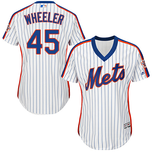 Mets #45 Zack Wheeler White(Blue Strip) Alternate Women's Stitched MLB Jersey Mets #45 Zack Wheeler White(Blue Strip) Alternate Women's Stitched MLB Jersey