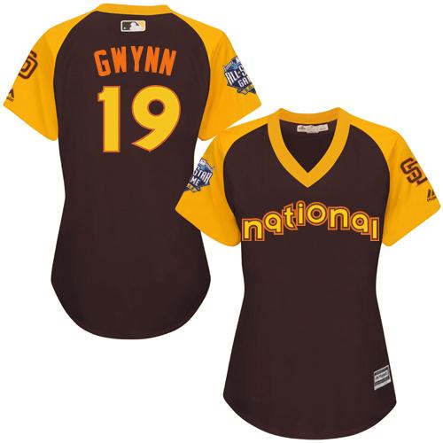 Padres #19 Tony Gwynn Brown 2016 All-Star National League Women's Stitched MLB Jersey Padres #19 Tony Gwynn Brown 2016 All-Star National League Women's Stitched MLB Jersey