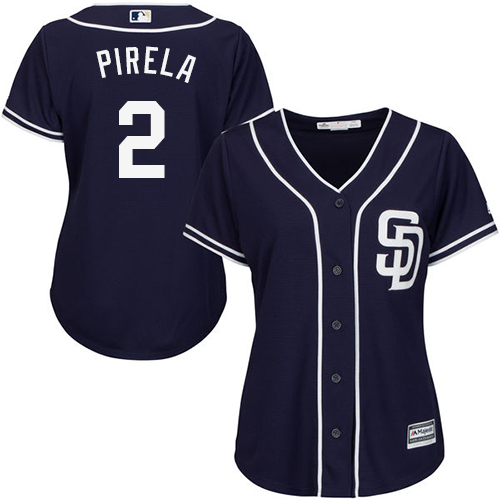 Padres #2 Jose Pirela Navy Blue Alternate Women's Stitched MLB Jersey Padres #2 Jose Pirela Navy Blue Alternate Women's Stitched MLB Jersey