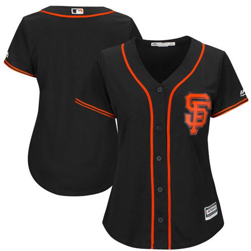 Giants Blank Black Alternate Women's Stitched MLB Jersey