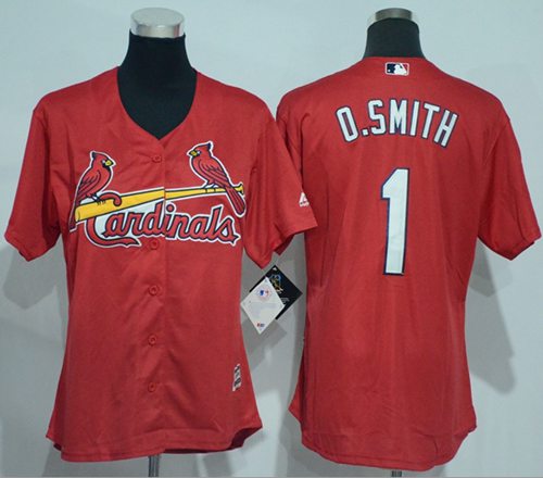 Cardinals #1 Ozzie Smith Red Women's Alternate Stitched MLB Jersey Cardinals #1 Ozzie Smith Red Women's Alternate Stitched MLB Jersey