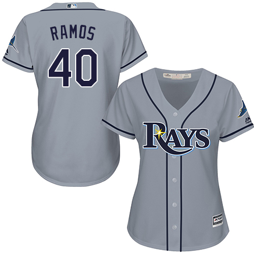 Rays #40 Wilson Ramos Grey Road Women's Stitched MLB Jersey Rays #40 Wilson Ramos Grey Road Women's Stitched MLB Jersey