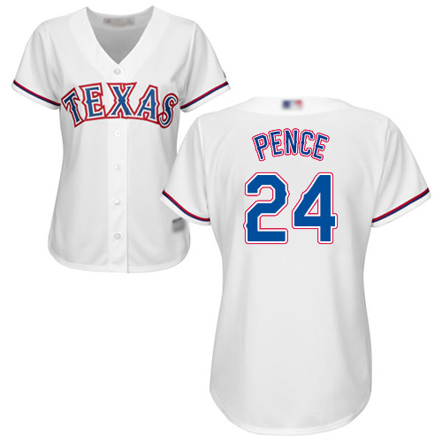 Rangers #24 Hunter Pence White Home Women's Stitched MLB Jersey Rangers #24 Hunter Pence White Home Women's Stitched MLB Jersey