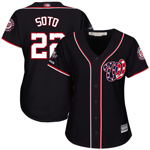 Nationals #22 Juan Soto Navy Blue Alternate 2019 World Series Champions Women's Stitched MLB Jersey Nationals #22 Juan Soto Navy Blue Alternate 2019 World Series Champions Women's Stitched MLB Jersey