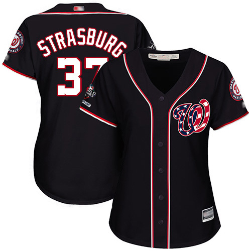 Nationals #37 Stephen Strasburg Navy Blue Alternate 2019 World Series Champions Women's Stitched MLB Jersey Nationals #37 Stephen Strasburg Navy Blue Alternate 2019 World Series Champions Women's Stitched MLB Jersey