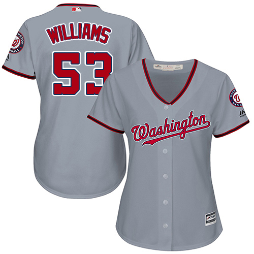 Nationals #53 Austen Williams Grey Road Women's Stitched MLB Jersey Nationals #53 Austen Williams Grey Road Women's Stitched MLB Jersey