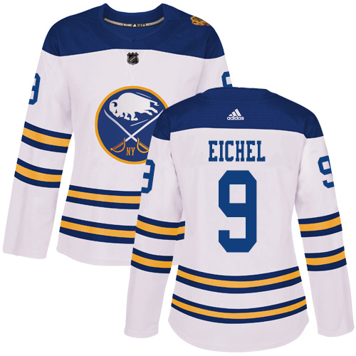 Adidas Sabres #9 Jack Eichel White Authentic 2018 Winter Classic Women's Stitched NHL Jersey