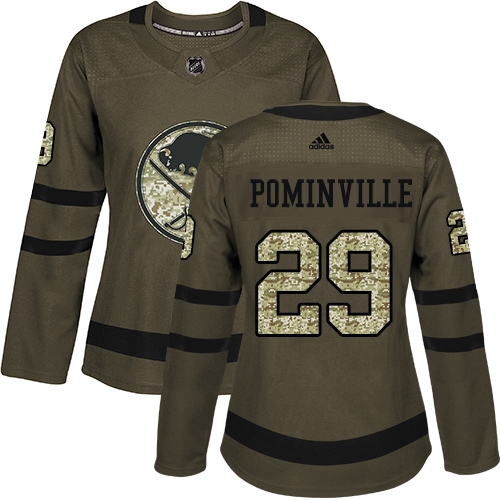 Adidas Sabres #29 Jason Pominville Green Salute to Service Women's Stitched NHL Jersey