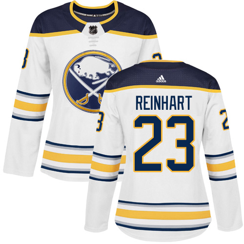 Adidas Sabres #23 Sam Reinhart White Road Authentic Women's Stitched NHL Jersey