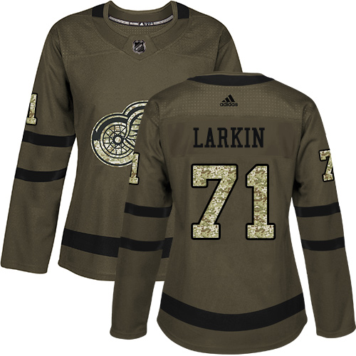 Adidas Red Wings #71 Dylan Larkin Green Salute to Service Women's Stitched NHL Jersey Adidas Red Wings #71 Dylan Larkin Green Salute to Service Women's Stitched NHL Jersey
