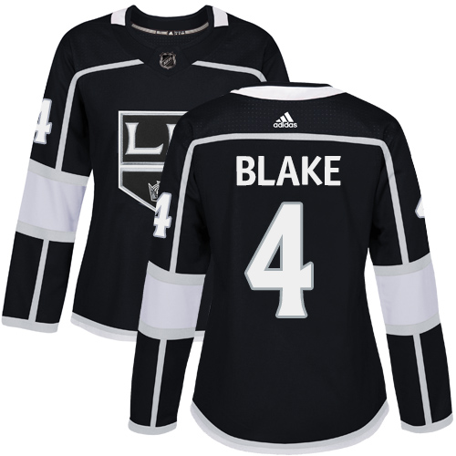 Adidas Kings #4 Rob Blake Black Home Authentic Women's Stitched NHL Jersey
